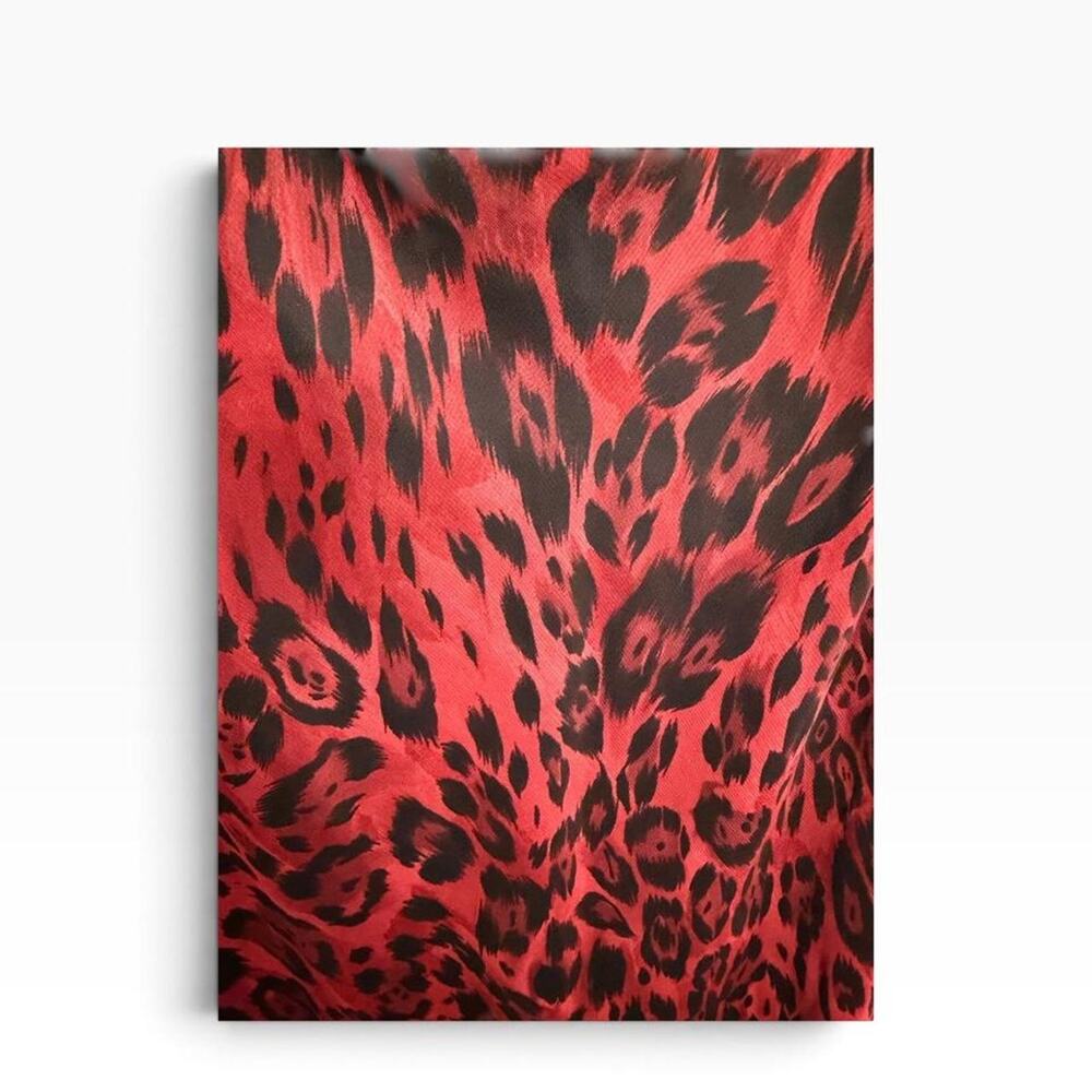 Red leopard print spaghetti strap statement dress Size 14 with ruffle hem - Picture 5 of 7